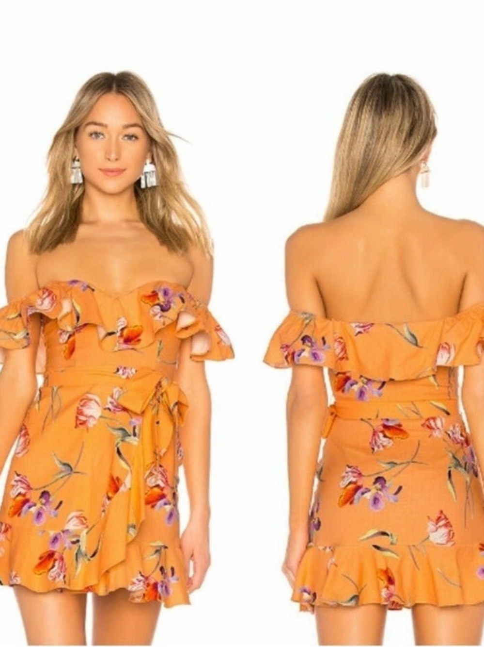 Privacy Please Bellview Mini Dress in Orange Cassie Floral